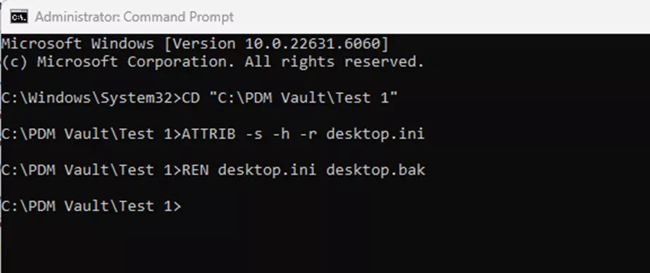 输入DEL Desktop.ini删除目录内桌面配置文件。 输入DEL Desktop.ini删除目录内桌面配置文件。