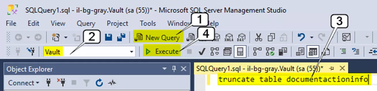 SOLIDWORKS PDM 执行 SQL 清空数据表语句界面
