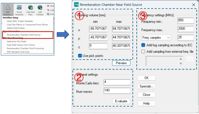 EMC workflow——Reverberation chamber field source