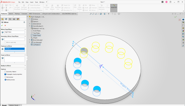 SOLIDWORKS 阵列功能学习