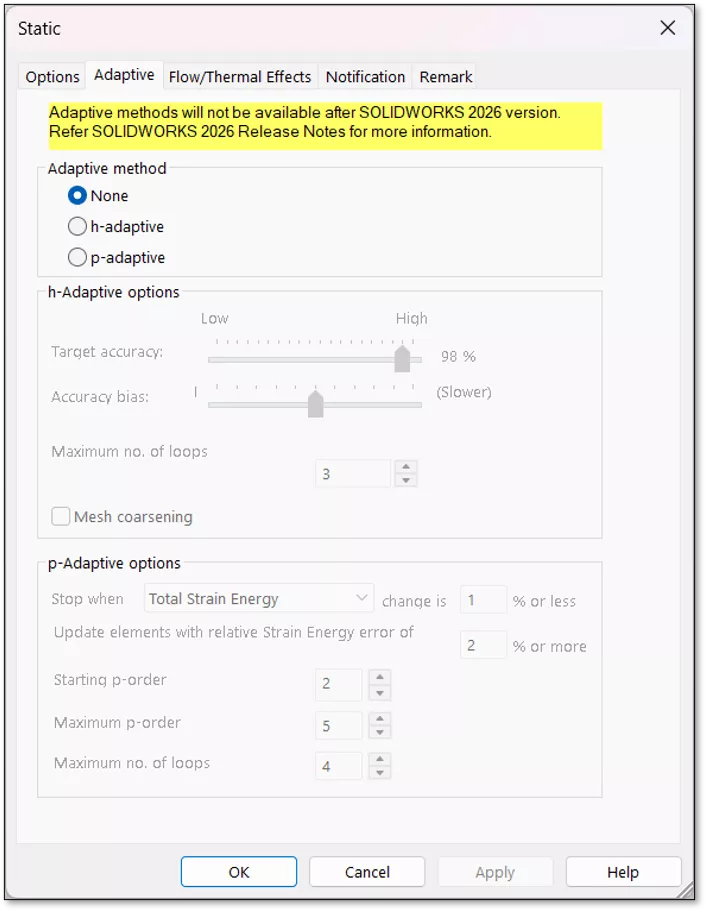 SOLIDWORKS Simulation自适应网格功能逐渐停用是为什么？