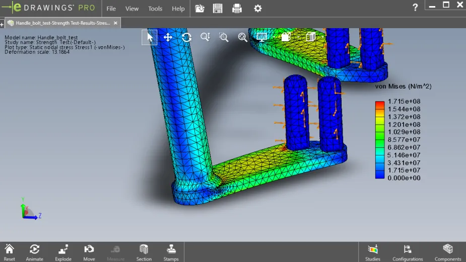 通过 eDrawings 查看 SOLIDWORKS 仿真结果 通过 eDrawings 查看 SOLIDWORKS 仿真结果