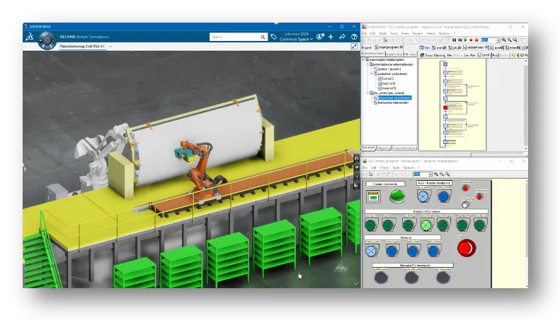 引入了新的接口,用于映射从 DELMIA Robotics 到 CATIA Control Build 的通信。 引入了新的接口,用于映射从 DELMIA Robotics 到 CATIA Control Build 的通信。