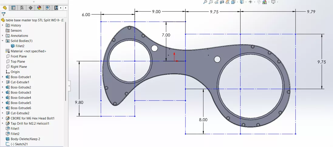 依据 3D 打印机成型底板尺寸绘制的 SOLIDWORKS 设计草图 依据 3D 打印机成型底板尺寸绘制的 SOLIDWORKS 设计草图