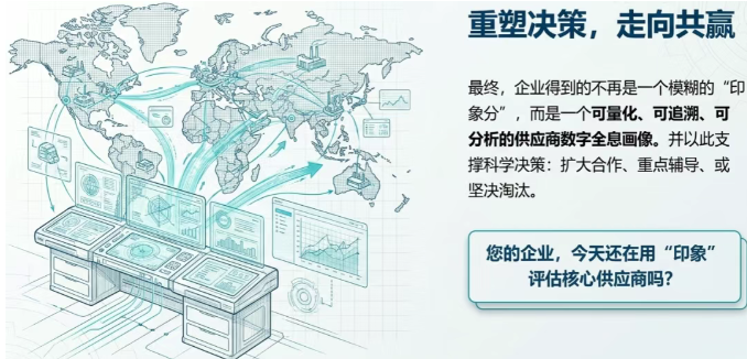 企业可以做出更科学的供应决策——哪些供应商应该扩大合作、哪些应该减少份额、哪些需要重点辅导改善