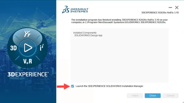 启动 3DEXPERIENCE SOLIDWORKS 安装管理器界面 启动 3DEXPERIENCE SOLIDWORKS 安装管理器界面