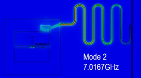 模式 2 电场分布图,频率 7.0167 吉赫兹 模式 2 电场分布图,频率 7.0167 吉赫兹