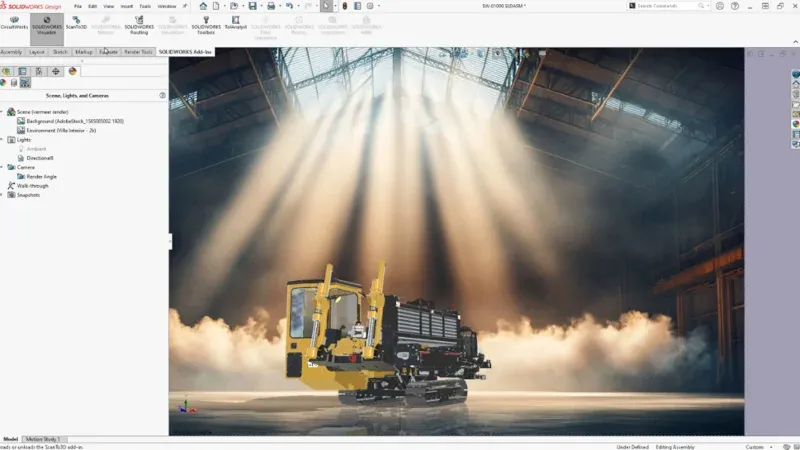R2026x 正式版新增跨软件联动能力,可直接在 SOLIDWORKS Design 内调用 Visualize 的渲染算力,快速输出高品质效果图 R2026x 正式版新增跨软件联动能力,可直接在 SOLIDWORKS Design 内调用 Visualize 的渲染算力,快速输出高品质效果图