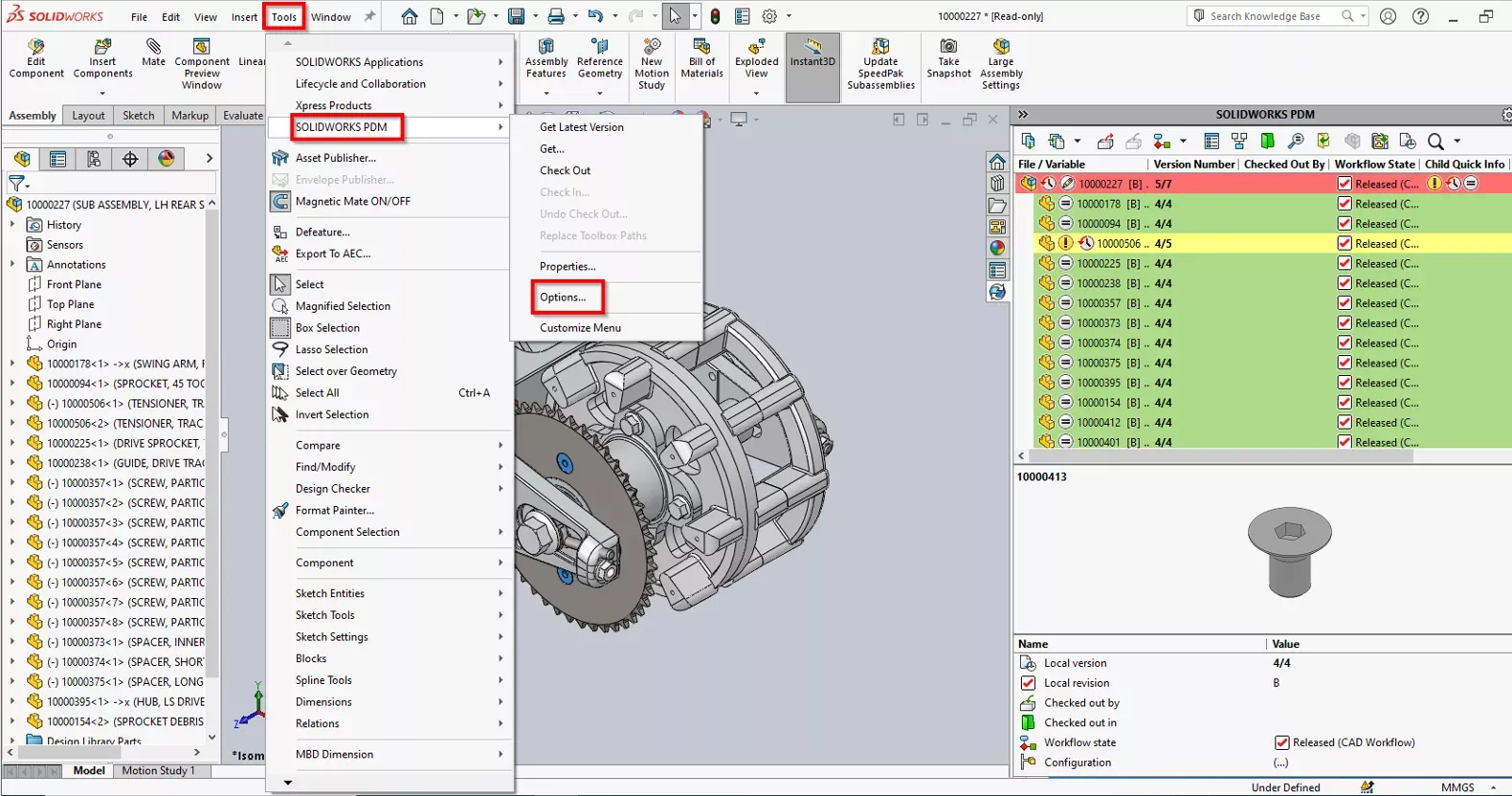 图 3:SOLIDWORKS PDM 选项设置窗口 图 3:SOLIDWORKS PDM 选项设置窗口