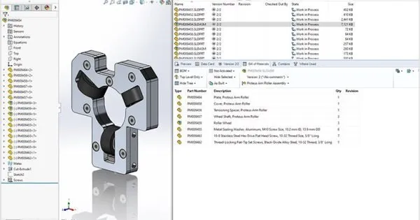 SOLIDWORKS 软件任务窗内的 SOLIDWORKS PDM 面板 SOLIDWORKS 软件任务窗内的 SOLIDWORKS PDM 面板