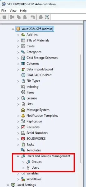在此处打开 SOLIDWORKS PDM 文件夹权限配置界面 在此处打开 SOLIDWORKS PDM 文件夹权限配置界面
