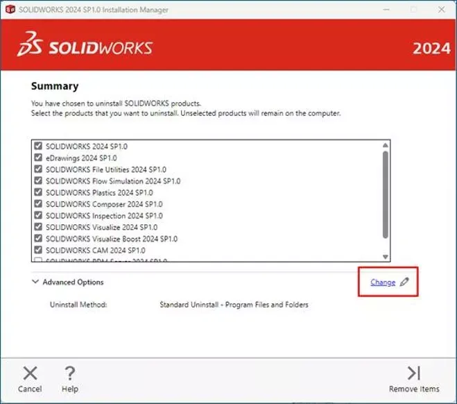 SOLIDWORKS 安装管理器更改高级选项入口 SOLIDWORKS 安装管理器更改高级选项入口