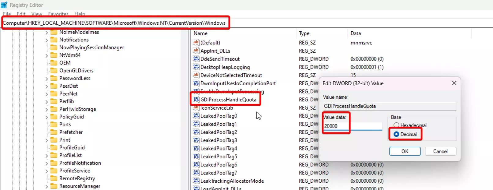 HKEY_LOCAL_MACHINE\SOFTWARE\Microsoft\Windows NT\CurrentVersion\Windows HKEY_LOCAL_MACHINE\SOFTWARE\Microsoft\Windows NT\CurrentVersion\Windows
