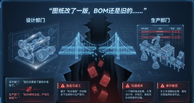 图纸改了一版,BOM还是旧的,产线又做错了 图纸改了一版,BOM还是旧的,产线又做错了