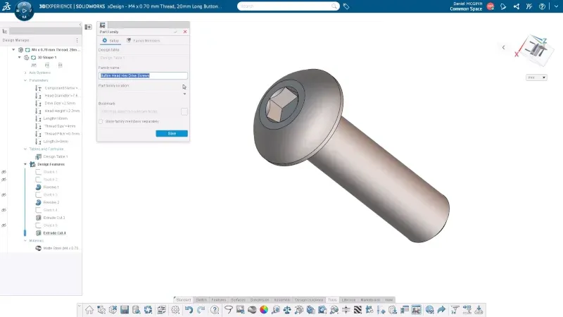 SOLIDWORKS xDesign R2026x FD03 新功能：通过设计表创建零件系列