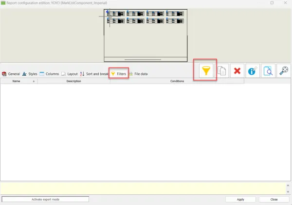 在 SOLIDWORKS Electrical 中配置报表筛选