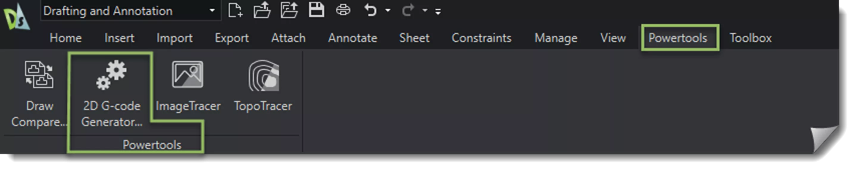 DraftSight 二维 G 代码生成器界面 DraftSight 二维 G 代码生成器界面