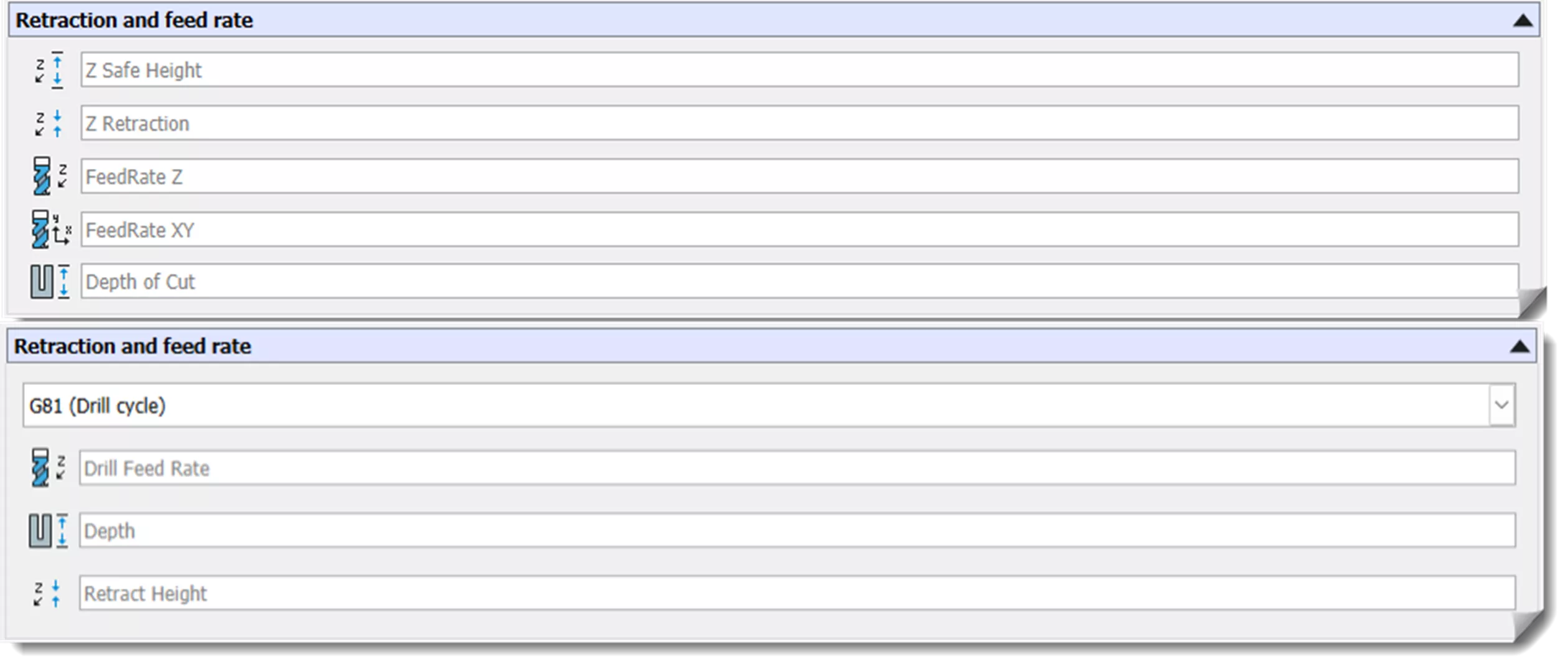 DraftSight 抬刀与进给速度参数输入区域 DraftSight 抬刀与进给速度参数输入区域