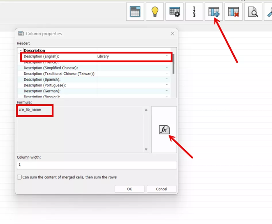 SOLIDWORKS Electrical 新增报表列操作界面