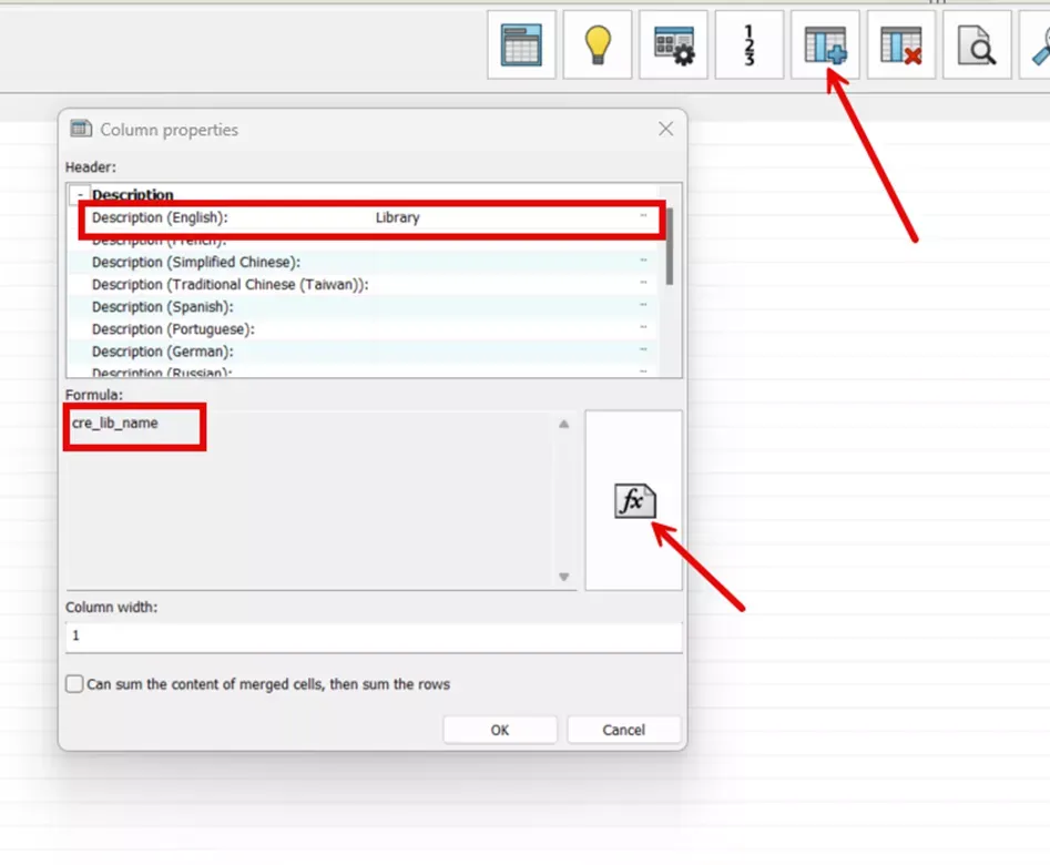 SOLIDWORKS Electrical 新增报表列操作界面