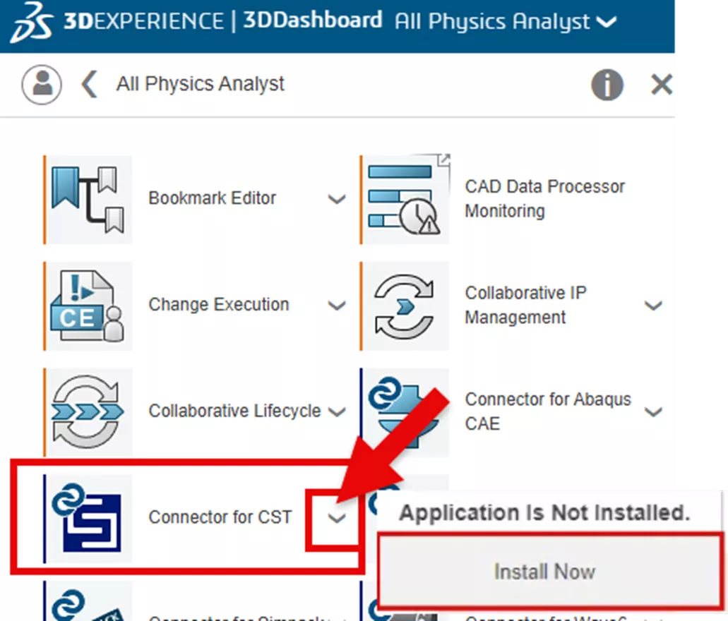 安装 3DEXPERIENCE CST 连接器 安装 3DEXPERIENCE CST 连接器