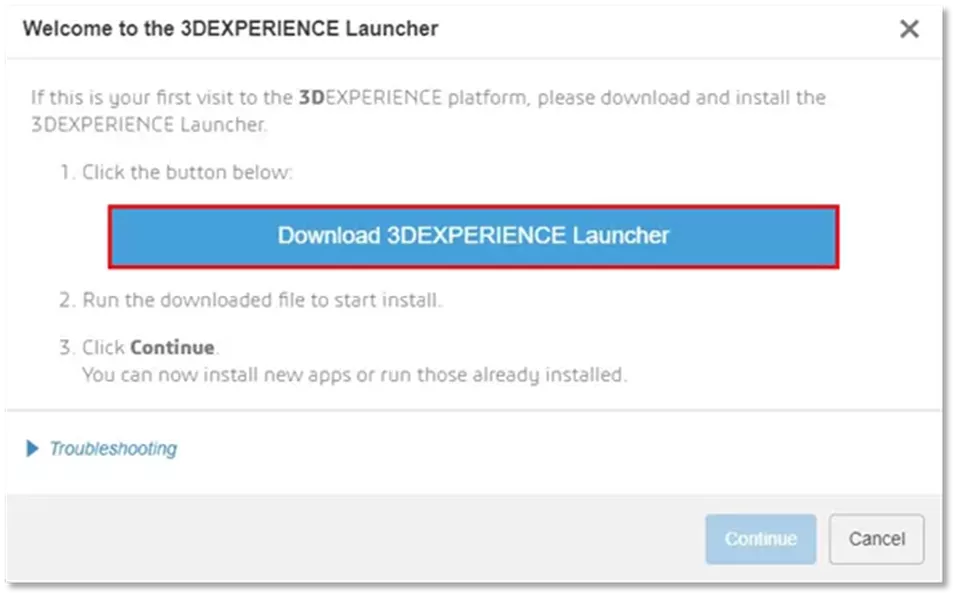 下载 3DEXPERIENCE 启动器 下载 3DEXPERIENCE 启动器