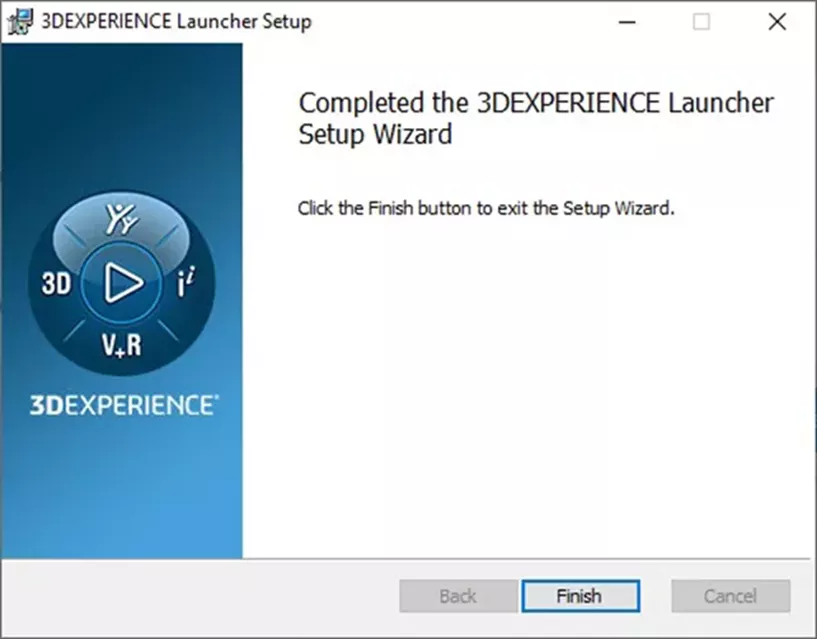 3DEXPERIENCE 启动器安装向导完成界面 3DEXPERIENCE 启动器安装向导完成界面