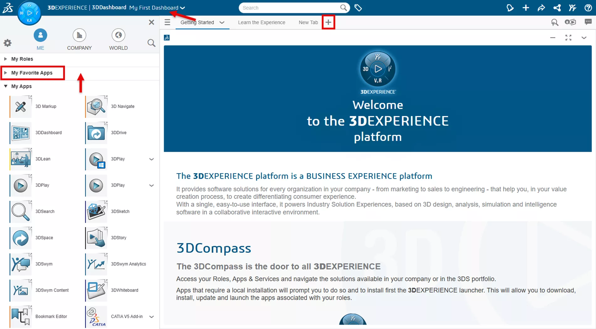 3DEXPERIENCE 平台我的首个仪表盘界面 3DEXPERIENCE 平台我的首个仪表盘界面