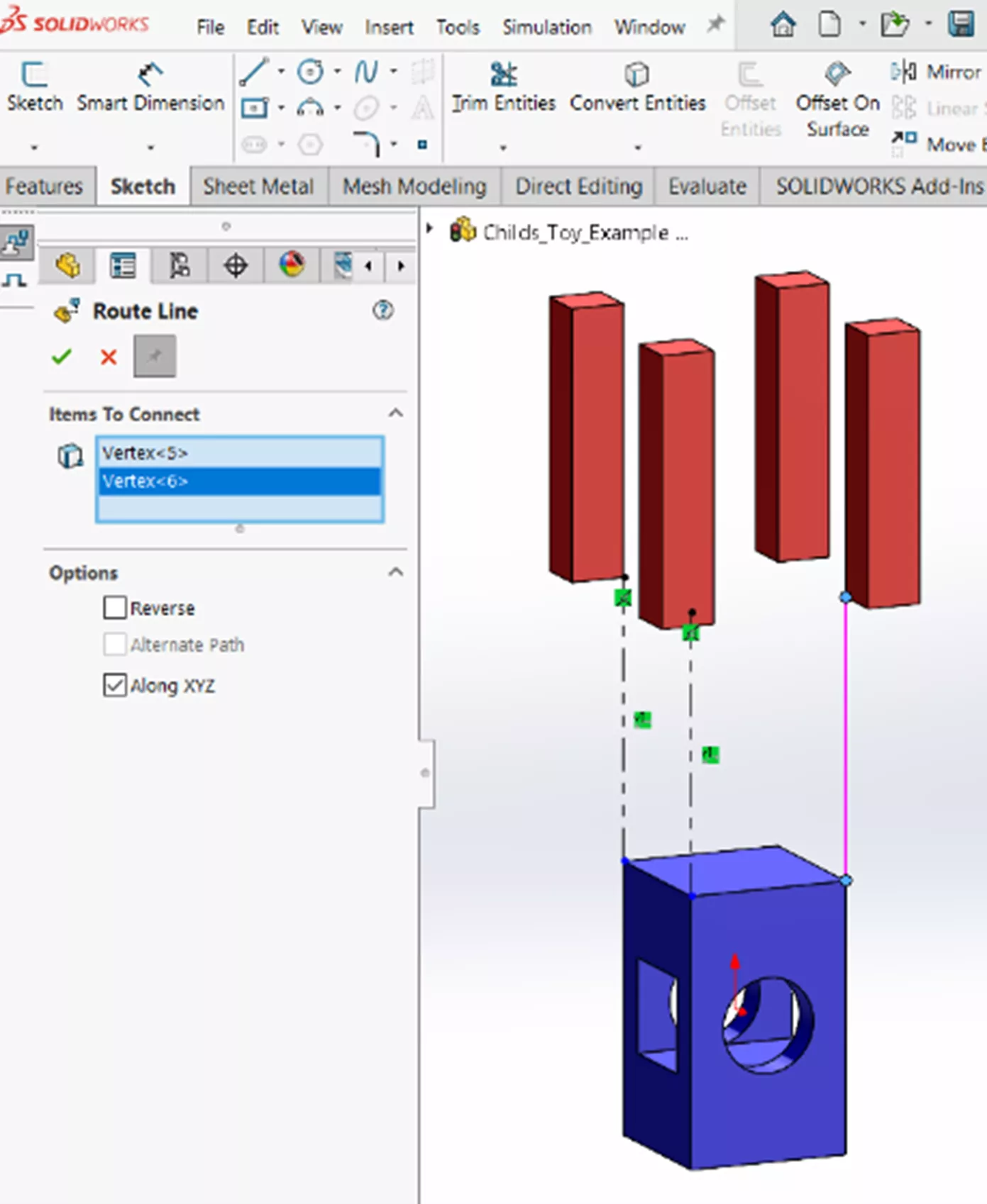 SOLIDWORKS 爆炸视图引导线绘制界面 SOLIDWORKS 爆炸视图引导线绘制界面