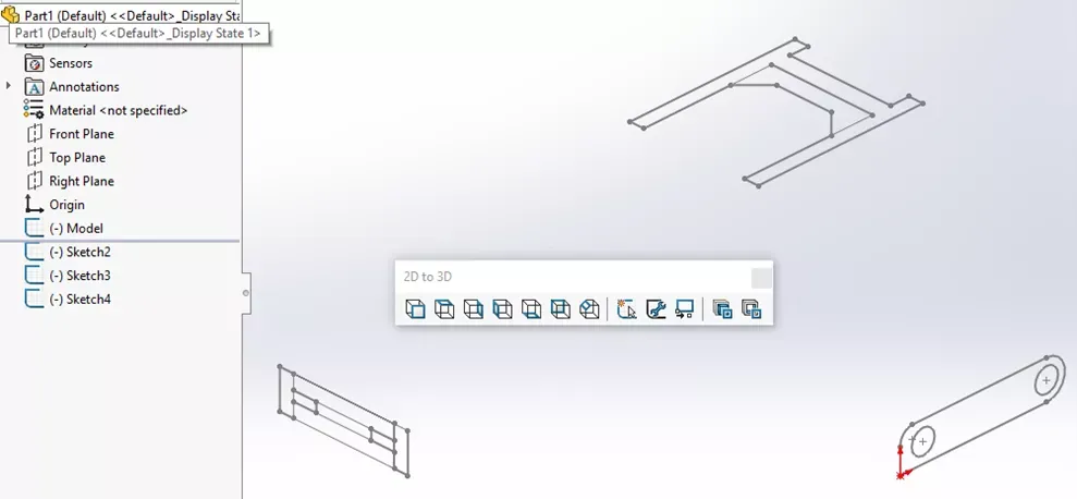 使用 SOLIDWORKS 二维转三维工具栏快速转换 DWG 图纸