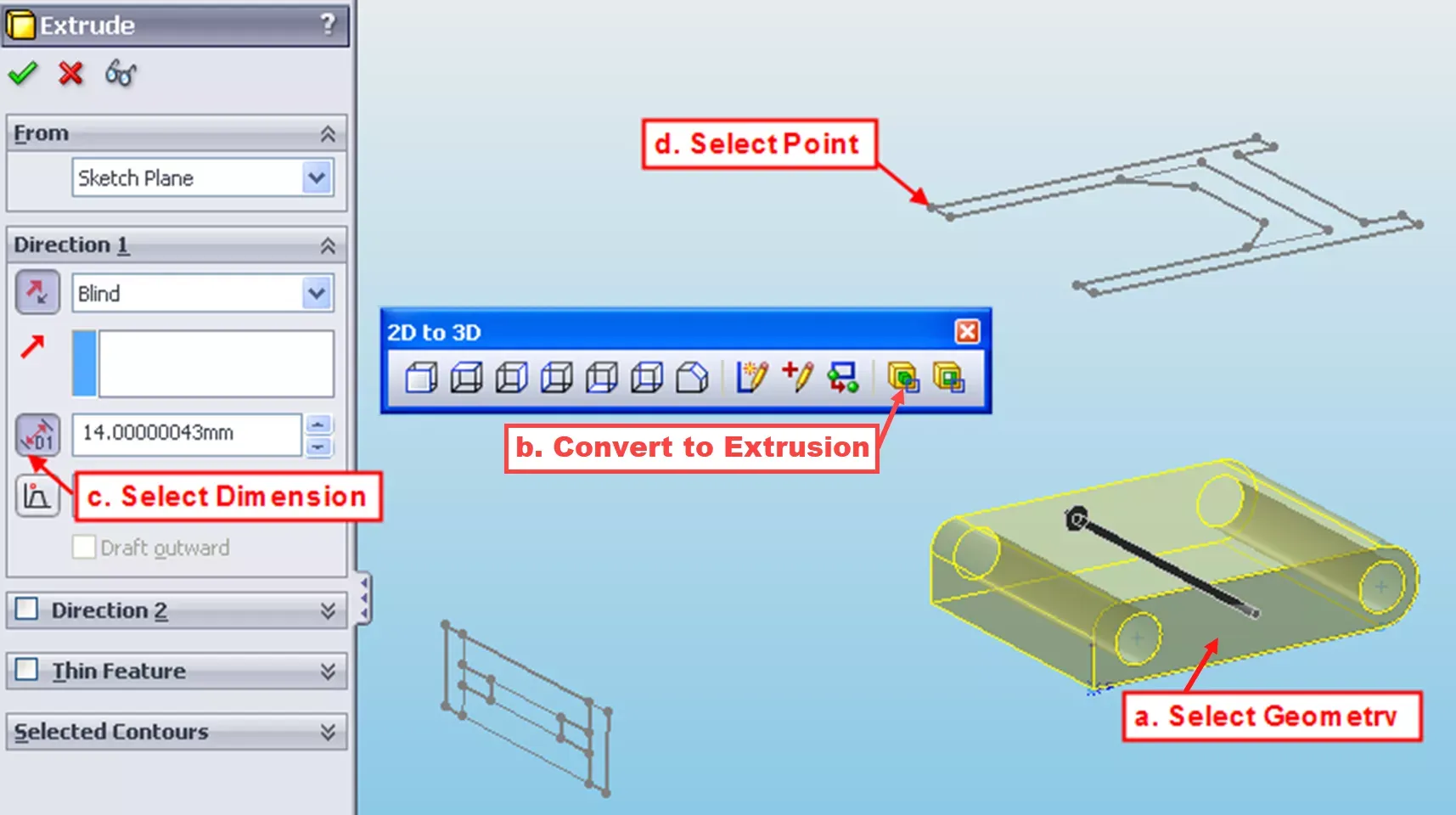 SOLIDWORKS 二维转三维工具栏 —— 拉伸生成实体