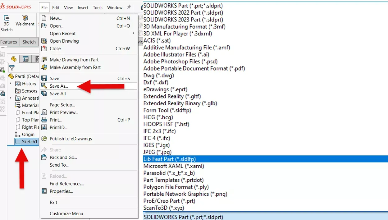 在 SOLIDWORKS 特征树中保存完全约束草图