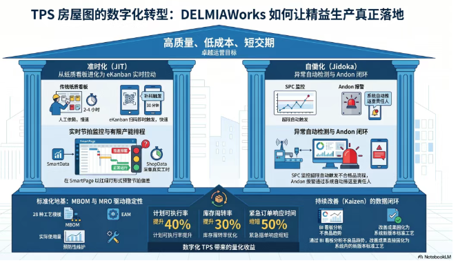 TPS丰田生产系统数字化落地｜DELMIAWorks内置 JIT准时化与自动化完整方案