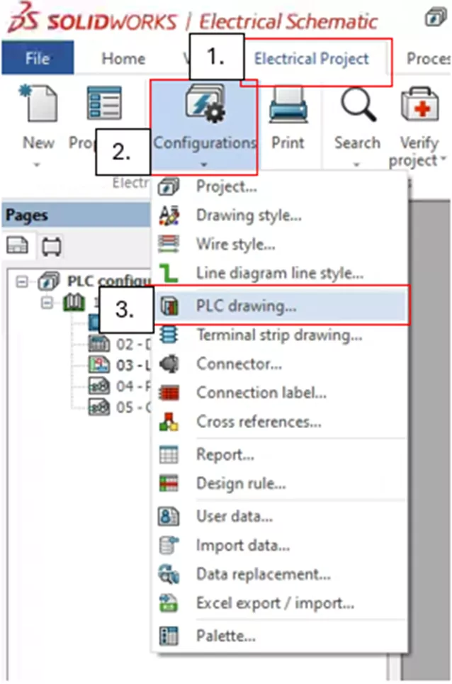 在 SOLIDWORKS Electrical工程中添加 PLC图纸配置