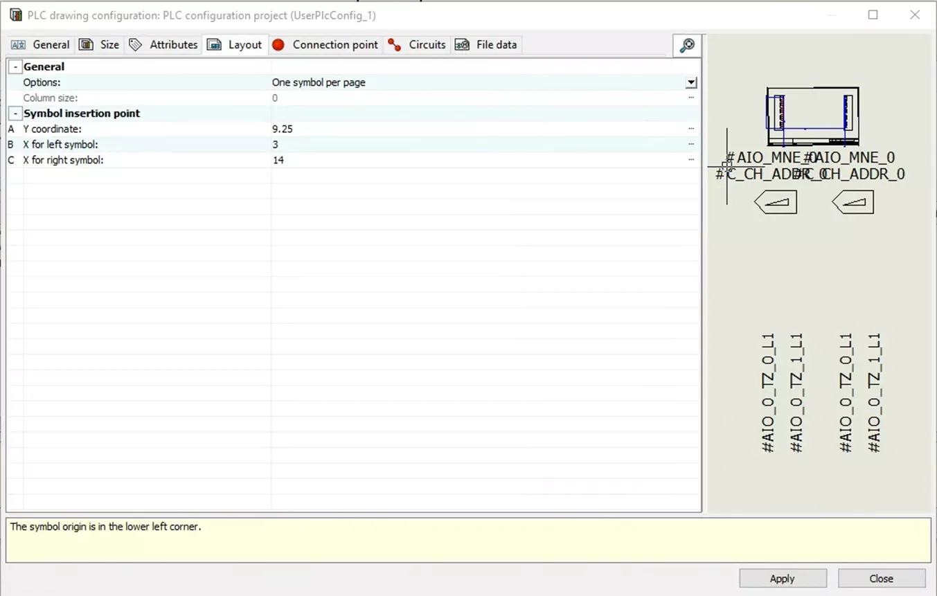 SOLIDWORKS Electrical PLC 配置管理器【布局】选项卡界面