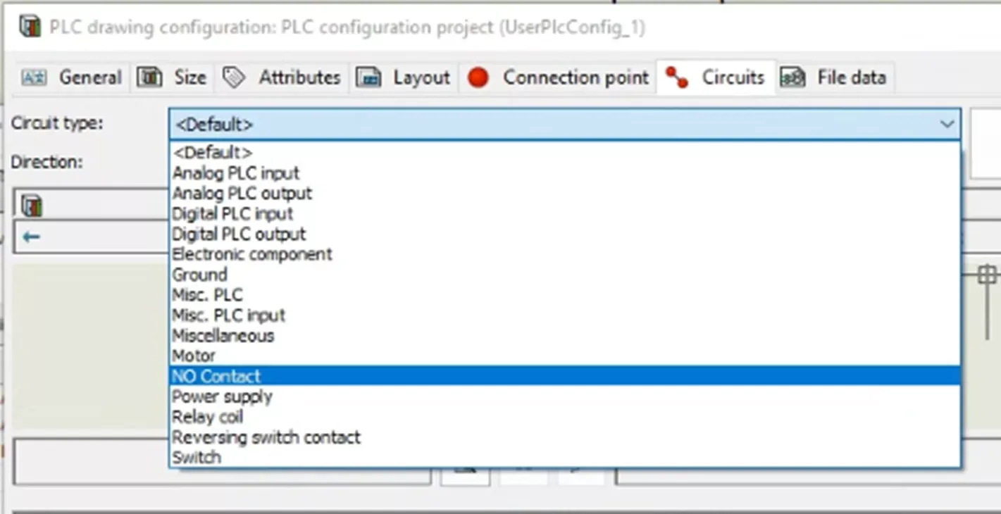 SOLIDWORKS Electrical PLC 配置管理器【回路】选项卡界面