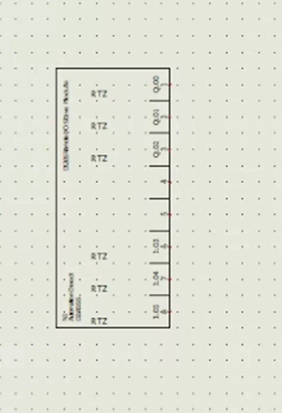 SOLIDWORKS Electrical 图纸中摆放完成的 PLC 示意图