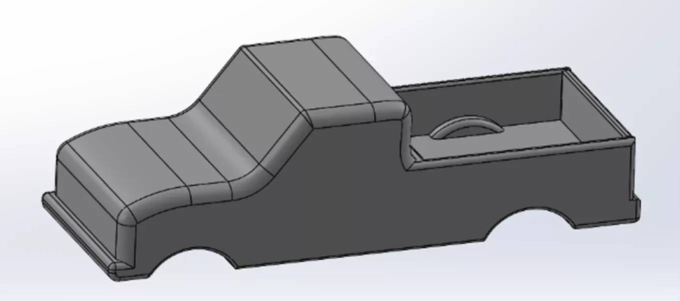 SOLIDWORKS 皮卡模型 —— 尾门升起示意图