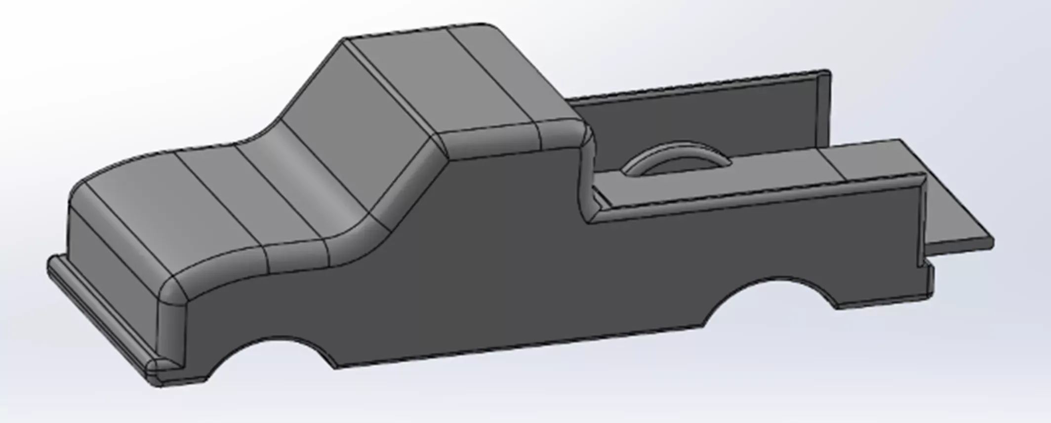 SOLIDWORKS 皮卡模型 —— 尾门放下示意图
