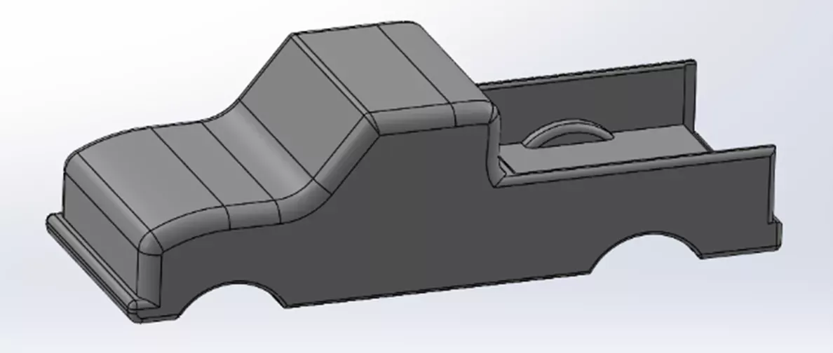 SOLIDWORKS 皮卡模型 —— 拆除尾门示意图
