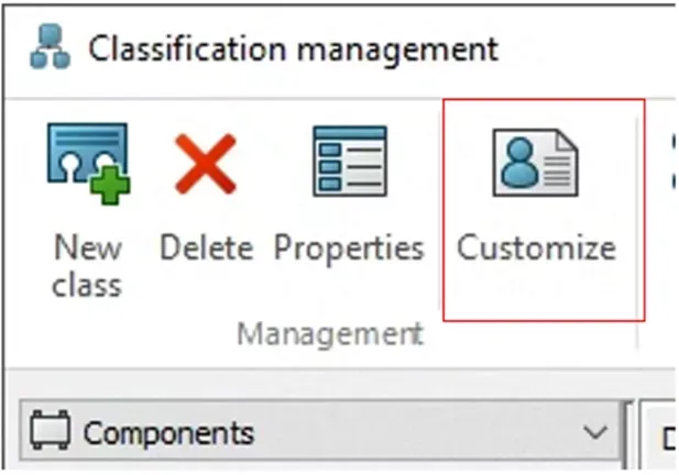 SOLIDWORKS Electrical 零部件类型自定义入口示意图