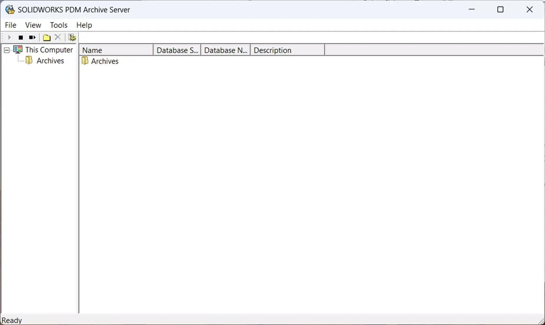 SOLIDWORKS PDM 档案服务器管理员配置界面示意图 SOLIDWORKS PDM 档案服务器管理员配置界面示意图