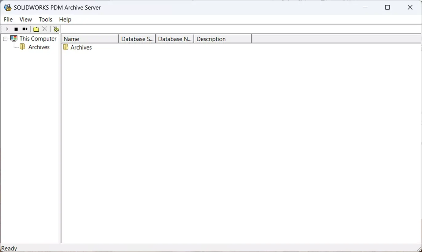 启动 SOLIDWORKS 档案服务器配置程序示意图 启动 SOLIDWORKS 档案服务器配置程序示意图