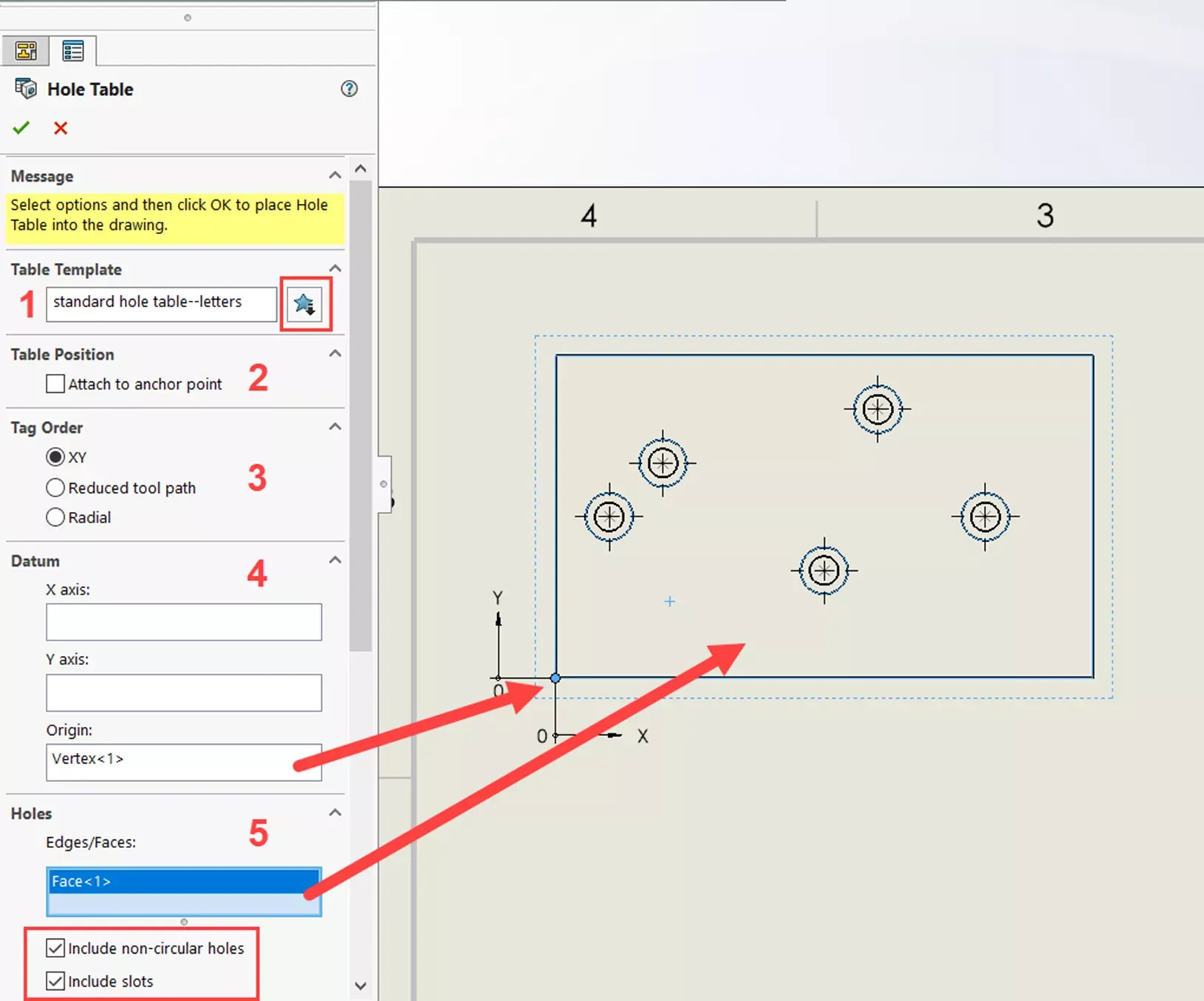 SOLIDWORKS 孔表属性管理器界面示意图 SOLIDWORKS 孔表属性管理器界面示意图