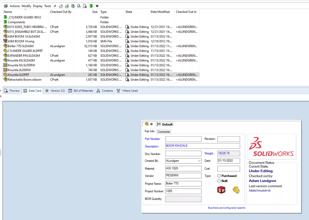 SOLIDWORKS 专业版 CAD 软件包具备的 PDM 功能
