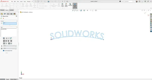 在 SOLIDWORKS 曲线上创建文本 在 SOLIDWORKS 曲线上创建文本