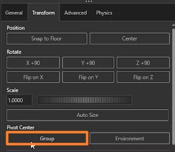 Pivot Center 下的分组选项 Pivot Center 下的分组选项