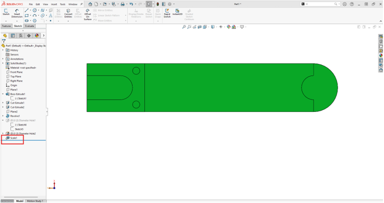 如何在SOLIDWORKS中缩放零件？