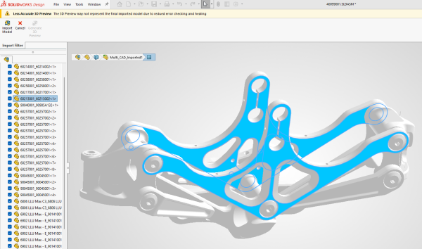 SOLIDWORKS STEP 导入过滤器使用方法