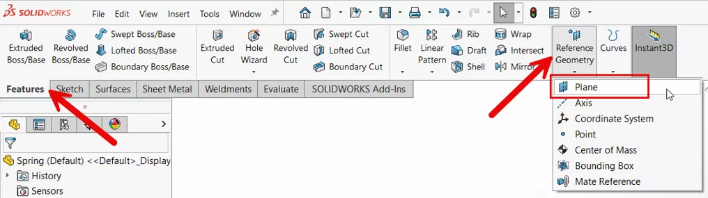 SOLIDWORKS 参考几何体‑基准面 SOLIDWORKS 参考几何体‑基准面